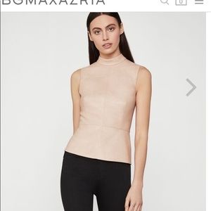 Faux leather sleeveless top size 2 BCBGMaxaZria